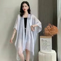 Sexy Cover Up Fringe Women Tassel Mesh Sheer Shiny Knitted Tunic Beach Cover-ups Beach Dress Beach Wear Beachwear Female