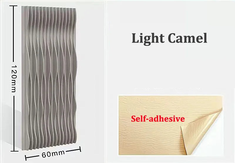 120x60cm 3D Wavy Soundproof Panels Self Adhesive Polyester Fiber Concave Convex Acoustic Insulation Wall Boards 2 Pieces
