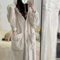 Coral velvet jacquard pajamas for women, winterized | SAMAG