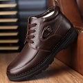 Men's Thick and Warm Suede Shoes Fashionable Leather Surface Business High Cut Anti Slip Wear-Resistant Comfortable Casual Shoes