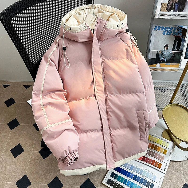 2025 Winter new style Men's Thicken Warm fashion Parka Jackets  Men's Casual Coats Hooded Windbreak Cotton Padded Down Jacket