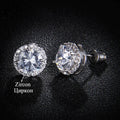 Classic Green AAA Cubic Zirconia Stud Earrings Round Crystal Girl Ear Studs For Women Multicolor Fashion Jewelry brincos AE176