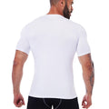 Men's Body Shaper Compression Tank Tops V-Neck Short Sleeved Slimming Undershirt Workout Abs Abdomen Tummy Control Shapewear
