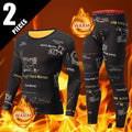 2-piece Autumn/Winter Men's Velvet and Velvet Fashion Printed Warm Underwear Set Comfortable Large Gold Velvet Warm Home Clothes