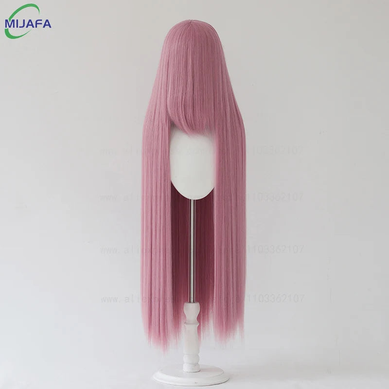 Very High Quality 600g 68 Colors 40 Inch 100cm Long Straight Cosplay Wig With Bangs Heat Resistant Hair Anime Wigs + Wig Cap