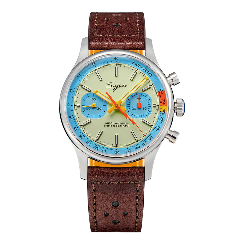 Sugess Pilot Watch ST19 Origin Movement Swanneck Wristwatch Mechanical Chronograph Sappire Crystal - Visuel 8 | SAMAG