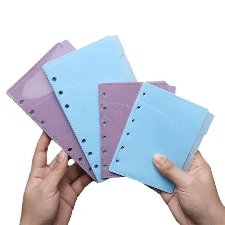 A6 A7 Pockets Binder Folders for 6Ring Notebook Divider Page Waterproof PVC Leaf Document Filing Bag