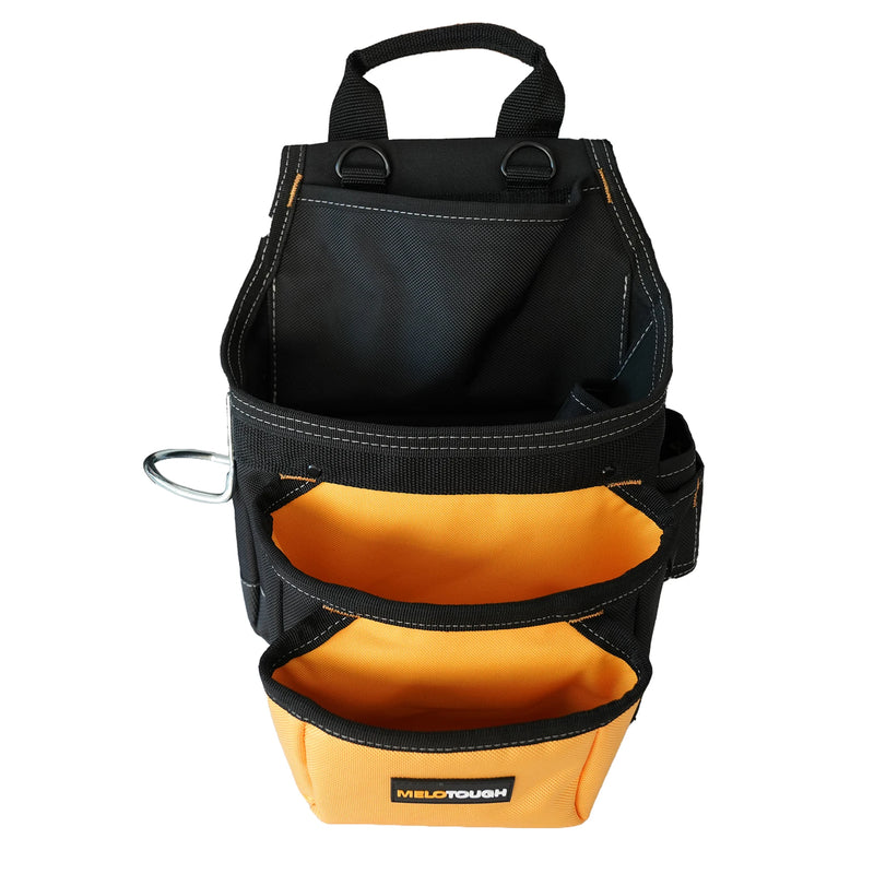MELOTOUGH 26-Pocket Pro Framer's rig Combo Apron Tool Belt and Heavy Duty Padded Suspenders with Magnetic Desinger(Yellow)