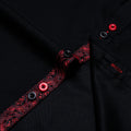 DiBanGu Men Shirt Long Sleeve Black Solid Red Paisley | SAMAG