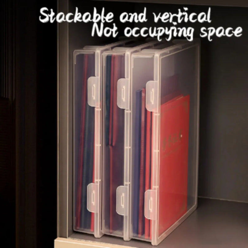 New Plastic Document Organizer Square Shape Clear A4 Organizing Box Storage Box