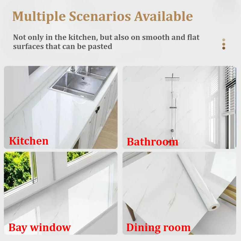 40 Waterproof Bathroom DIY Wall Decor Panel Self-Adhesive Marble Tile Living Room Background Wall Sticker Easy Install Wallpaper
