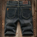 Summer Shorts Jeans Men Denim Pants Stretch Dark Blue | SAMAG
