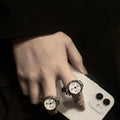 Kiss Jewelry Women Men Vintage Classic Finger Watch Rings Punk Stretchy Strap Quartz Watches Clock Ring Hip-hop anillos 2023