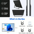 14.2 Inch 2.5K Portable Touch Monitor, 100% SRGB QHD IPS, USB-C Mini HDMI External Second Screen for Laptop PC Switch PS4 PS5