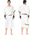 Women Mens Greek God Costume Women Ancient Roman Cosplay Dress Up Outfit Men Greek Robe for Halloween Party