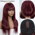 Choice Rebecca 3x1 Middle Part Lace Wig Bone Straight Cheap Wigs 100% Human Hair Wig with Bangs for Women on Clearance Sale