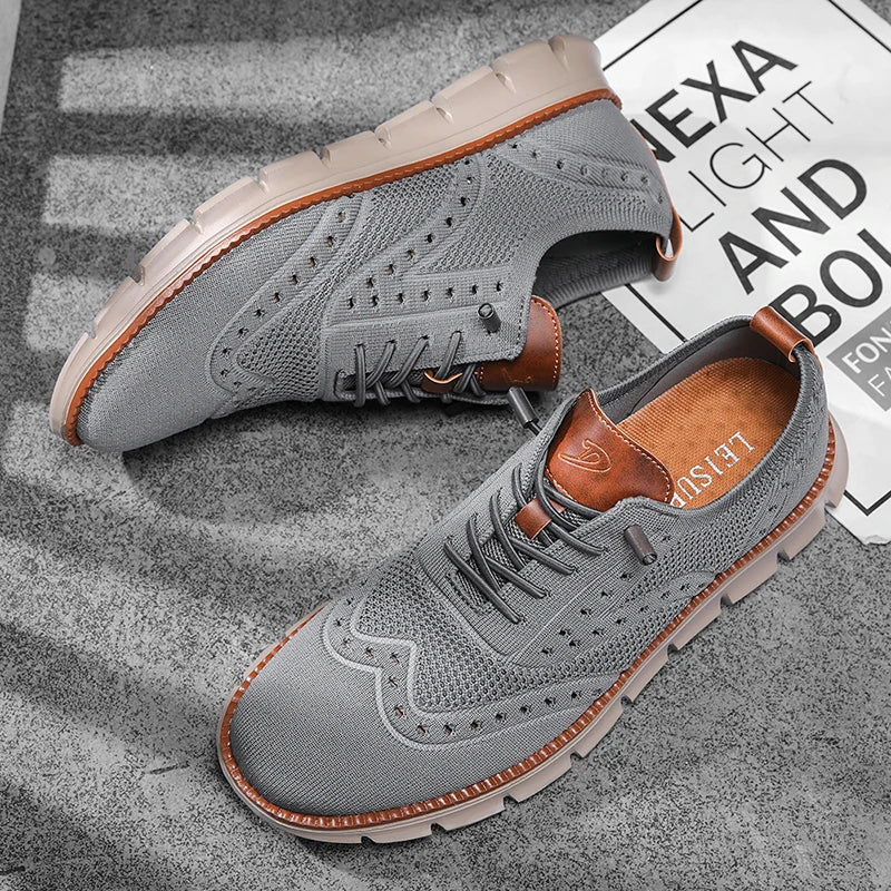 Men's Casual Dress Shoes Fashion Walking Sneakers Mesh Business Oxfords Work Lightweight Soft Sole