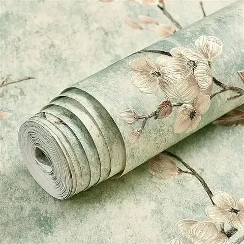 3D Fine Retro American Country Garden Wallpaper Non Self-adhesive Bedroom Living Room Background Wall Stickers 9.5m