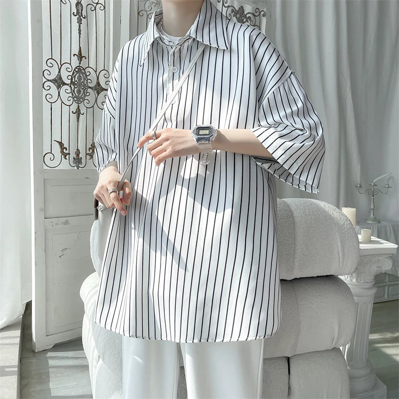 Told Tale Male Simple Stripe Polo Shirt Men Clothing | SAMAG