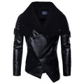 Autumn new men's locomotive leather jacket personality irregular punk leather jacket