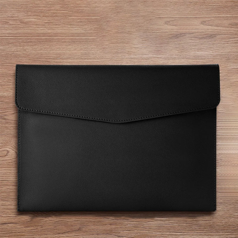 A4 Leather File Folder Data Package Document Bag Fashion Briefcase Data Contract Bill File Bag School Office Supplies
