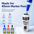 15ml 45mm Oil-Based Marker Refill Ink Cap off Feature Blue Red Black Color up to 72 Hours Durability for Business Supplies