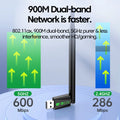 2 in 1 600Mbps Wireless Network Card USB WiFi Bluetooth Adapter 2.4G/5G Antenna Mini Receiver Driver Free - Visuel 3 | SAMAG