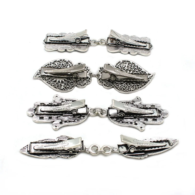 1 Pair Vintage Sweater Swirl Clip Cape Cloak Clips for Dress Retro Cardigan Clip Shawl Clasp Shirt Button Clip for Girl Women