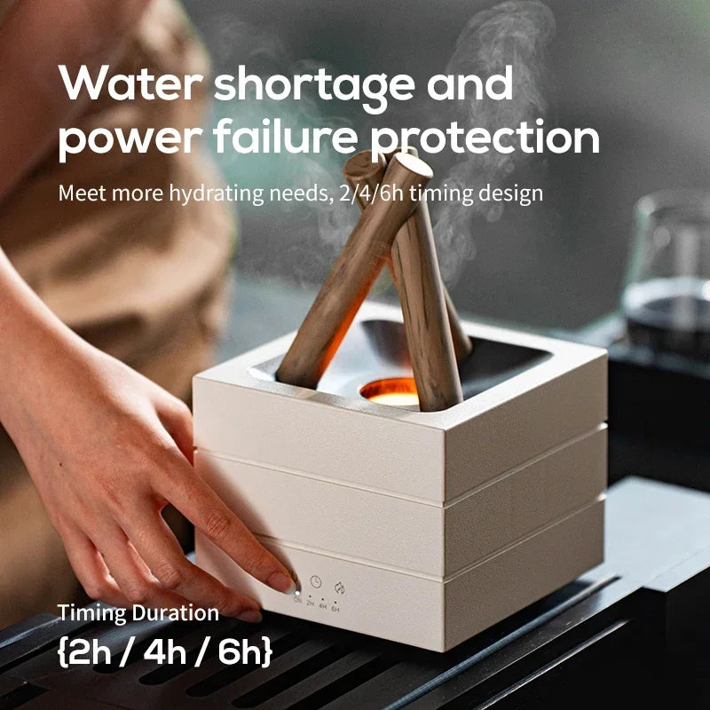 280ml Flame Aroma Diffuser USB Air Humidifier Colorful Atmosphere Light and Remote Control Bonfire Essential Oil Aroma Diffuser