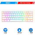 RK61 RK Royal Kludge Russian Gaming Keyboard Wireless Mechanical Keyboard 60% RGB Backlit 61 Keys Bluetooth/USB/2.4G Typewriter