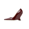 Brand Fashion Show 10cm High Heels 2023 Summer New Thick Heels Black White  Pointed Fashion Sexy Women's Size 44 Single Shoes
