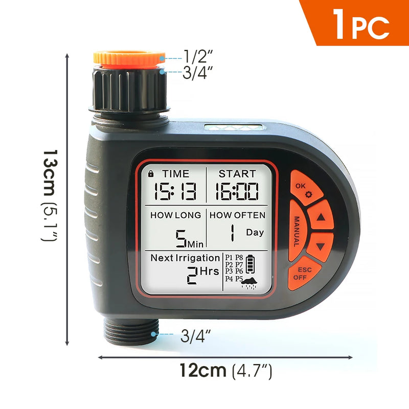 5-50M Garden Smart Rain Sensor Timer Drip Watering Kit for Outdoors Plants 1/4" Adjustable Dropper Automatic Irrigation System