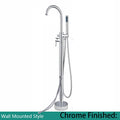 KEMAIDI Golden Plated Bathtub Filler Shower Roman Tub Faucet Set Free Standing Black Bath Shower Systerm Round Spout Mixer Tap