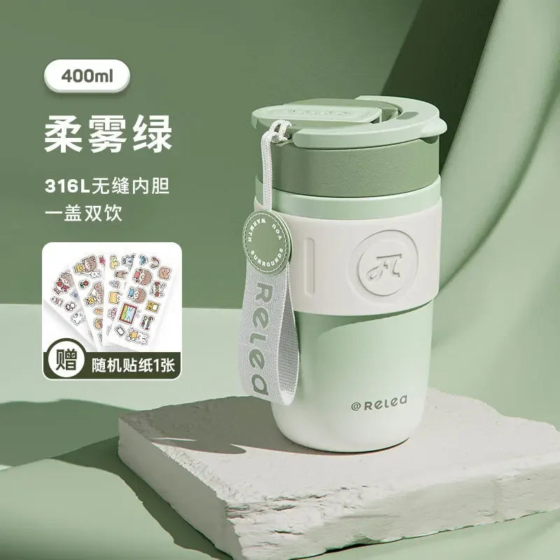 MIJIA Stainless Steel Coffee Cup 400ML Thermos Mug Leak-Proof Thermos Travel Thermal Vacuum Flask Insulated Cup Water Bottle