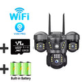 Solar 4G/WIFI IP Camera 15MP Three Lens Three Screen  Waterproof Monitor Night Vision Security Protection PTZ Video Surveillance