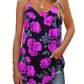 Plus Size Women's Floral Sleeveless Tank Top Elegant Summer Blouse Lightweight Comfortable Casual Wear