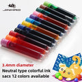 500/12 PCS JINHAO 12 Colors 3.4mm Non carbon Fountain Pen Ink Universal Sac Cartridges Refills School Office Supplies Stationery