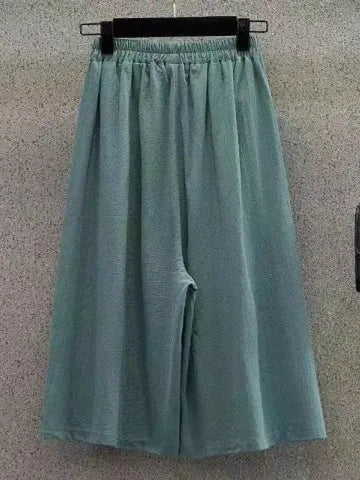 Summer Loose Fit plus Size Women's Pants Thin Seven-Foot-Length High Waist Trousers Cover Hip Korean Sle Casual Faion