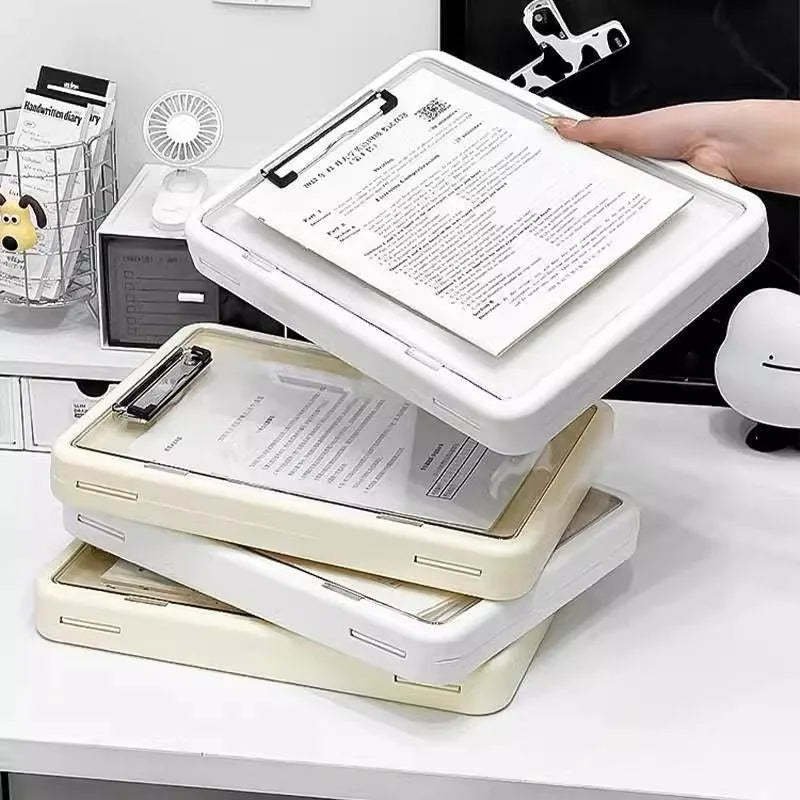 A4 Multifunctional Folder - Transparent Document Organizer Writing Pad for Students, Exam Paper Storage Binder Convenient