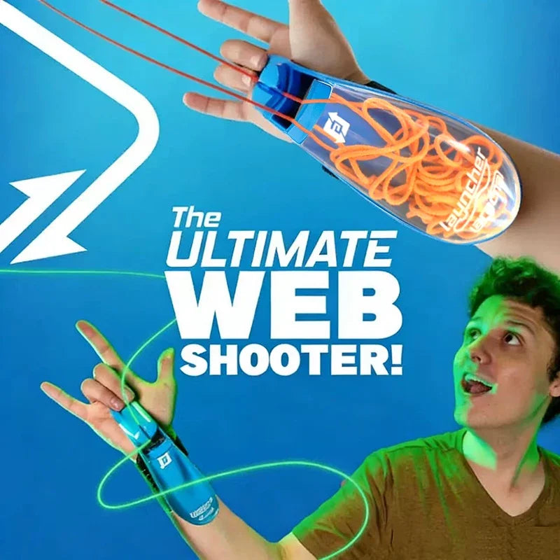 ZipString Luminous Rope Launcher Wristband Flying String Shooter Automatic Recoil Toy Night Glow Interactive Gift for Kids Pets