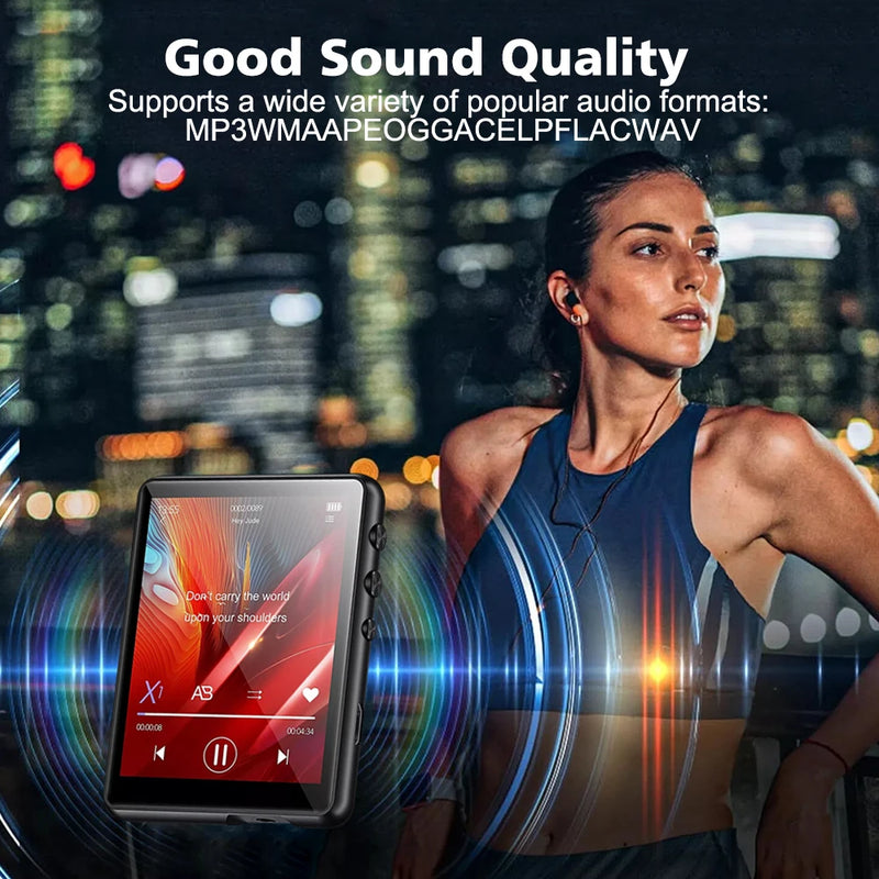 128GB MP3 Player Bluetooth 5.4 Hi-Fi Music Player Built-in Speaker 2.4 Inch Touch Screen Walkman Video FM Radio Recorder Camera