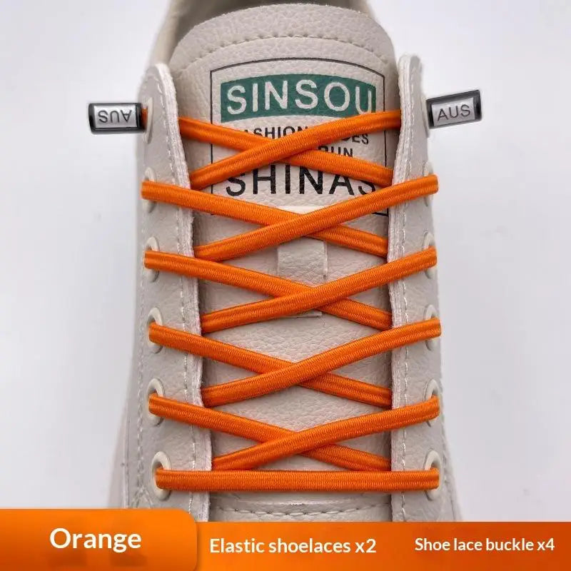 Elastic Lazy Shoelaces Thickened Round Quick Fit One Size Universal Sneaker Accessories For Adults Kids