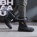 Outdoor Work British Style Anti Slip Waterproof Drawstring Drum Mouth Four Season Universal Men's Rain Boots