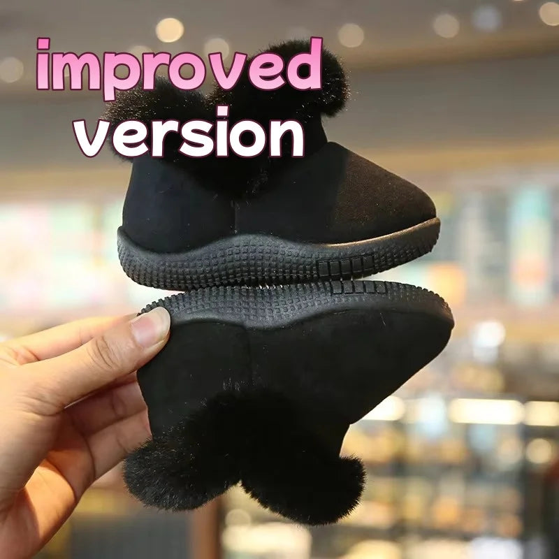 Winter Kids Baby Snow Boots First Walkers Plush Warm Soft Bottom Children Shoes