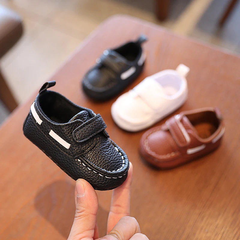 VALEN SINA New Baby Shoes White Christening Baptismal Moccasins Infant Boys Girls Slip-On Peas Shoes Walking Shoes