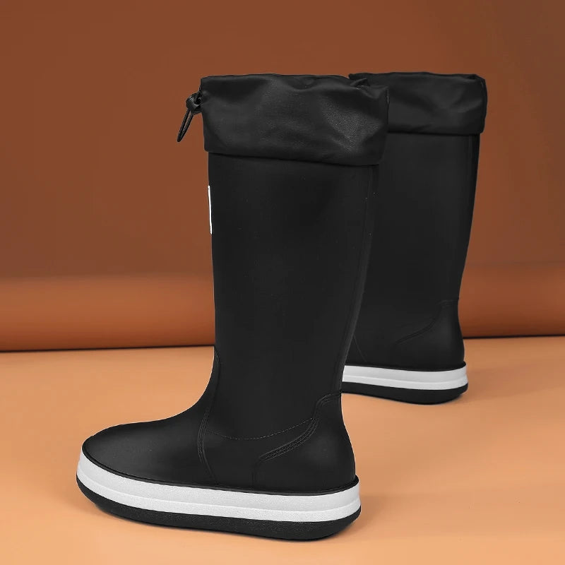 Men's high top rain boots autumn and winter new waterproof anti slip rain shoes outdoors Garden work fashion casual water shoes