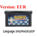 Sonic The Hedgehog Advance 1 2 3 Genesis GBA Game Cartridge for Game Boy GBA SP Retro Platformer Video Game Collection Gift