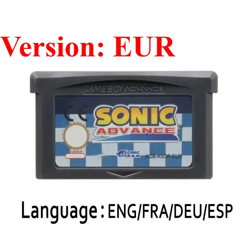 Sonic The Hedgehog Advance 1 2 3 Genesis GBA Game Cartridge for Game Boy GBA SP Retro Platformer Video Game Collection Gift