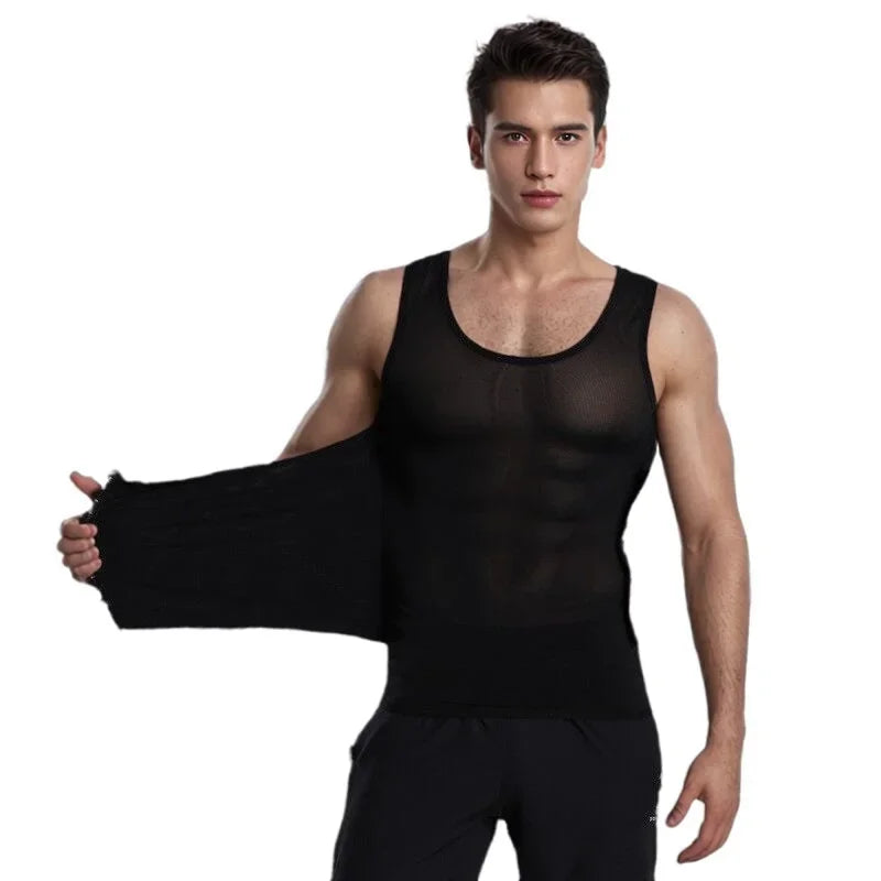 Men's Body Shaper Compression Vest Abdomen Shapewear Tummy Slimming Sheath Gynecomastia Shapers Corset Waist Trainer Fajas Tops