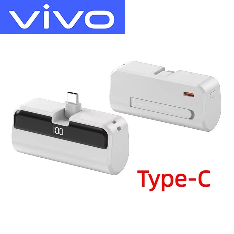 VIVO 500000mAh Mini Capsule Power Bank 2 in 1 Ultra Fast Charging Portable External Battery Powerbank For iPhone Android 2026